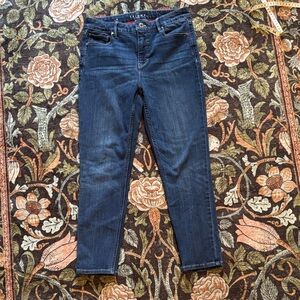 WHBM White House Black Market Dark Blue Skinny Crop Jeans